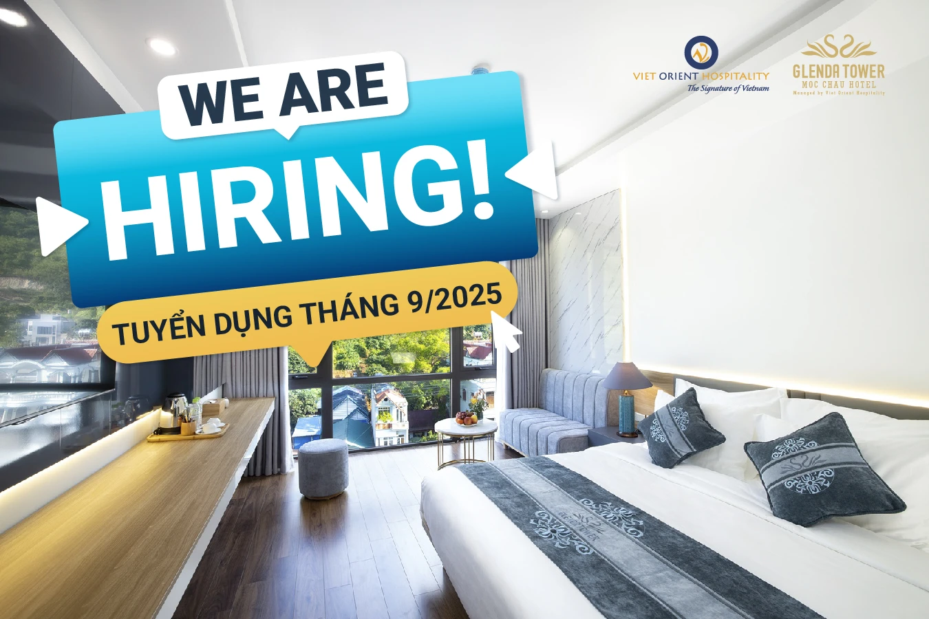 Recruitment September 2025 - Join the Glenda Tower Moc Chau Hotel team now!